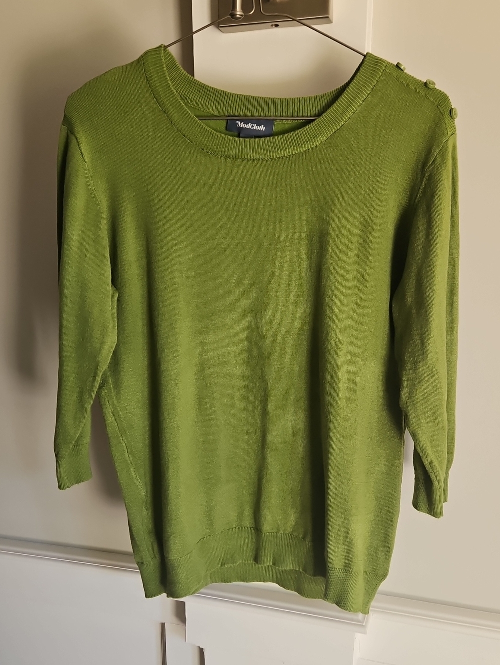 VGUC Modcloth Charter School Pullover 3/4 Sleeve Vintage Sweater Green L